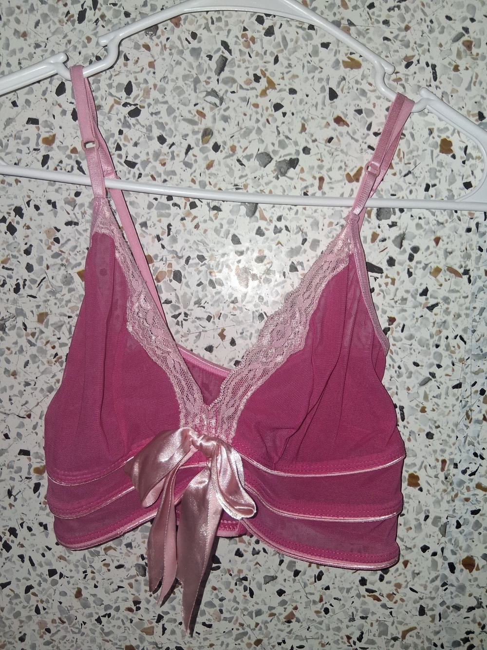 Women's Pink Forplay Lace Bralette Size Small Pink